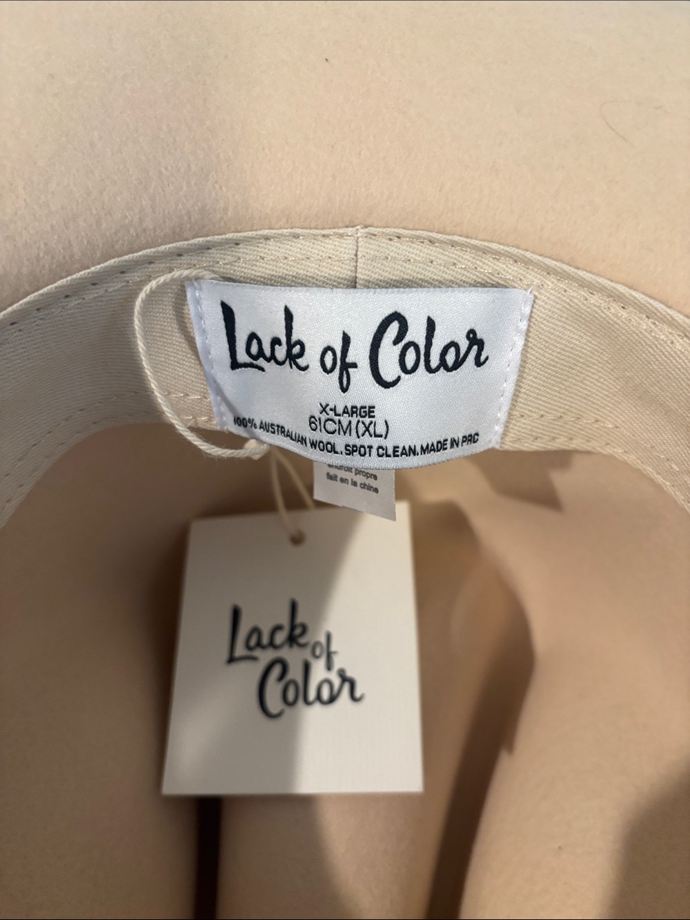 Lack Of Color Ivory Goldfinger Wide Brim 100% Wool Hat SZ XL Desert Boho NWT - Picture 8 of 13